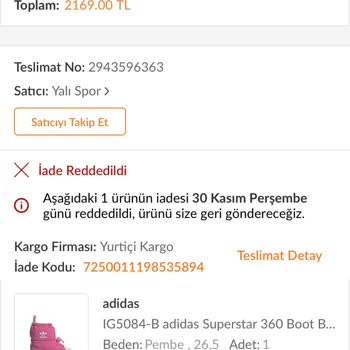 adidas Boy Olarak Satılan Uzun Spor Ayakkabı
