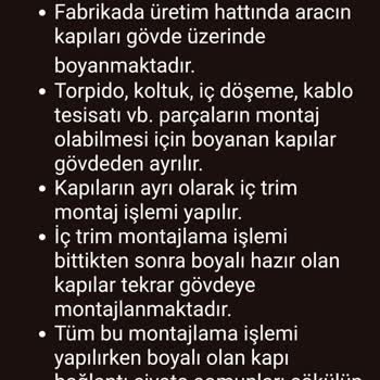 Nissan Yeni Satın Alınan Araç Ta Kapıların Tümünün Sök Tak Yapılması