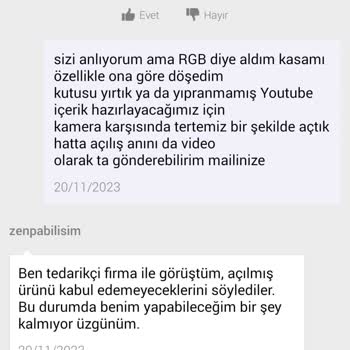 N11 XPG Luncher Cl32 RAM Yanlış Gönderildi