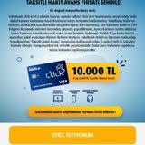 VakıfBank Click Kart Taksitli Avans Faizi