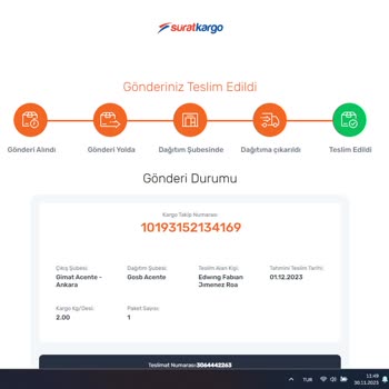 Sürat Kargo Kargom "Teslim Edildi" Görünüyor Fakat Teslim Edilmedi