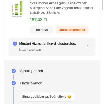 Yves Rocher Ve Hepsiburada 1 Aydır Ürünümü Teslim Etmiyor