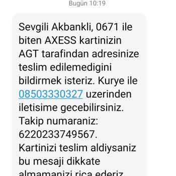 Akbank Kartımı AGT Teslim Etmiyor!