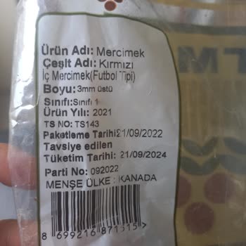 TMO Kırmızı Mercimek Bozuk
