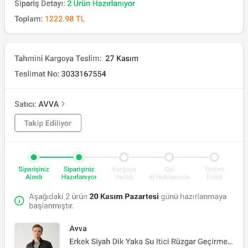 Avva Giyim 10 Gündür Kargoya Verilmeyen Ürün Sorunu