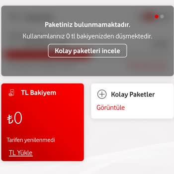 Vodafone 450 Liramı Aldı Paketimi Yüklemedi.