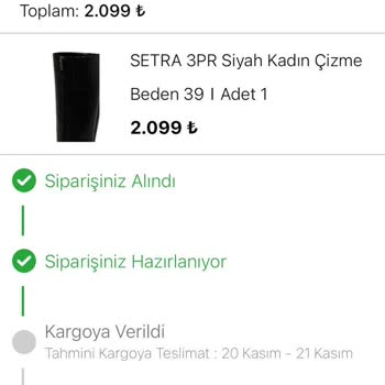 Nine West Aldığım Ürünler Hala Kargoya Verilmedi