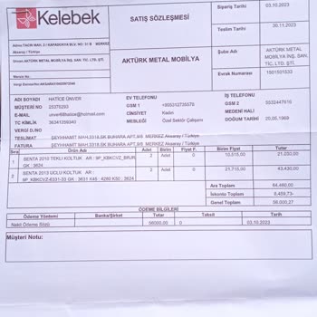 Kelebek Mobilya Teslimi Geciken Ürün