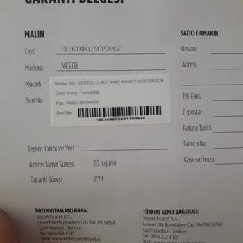 Vestel Robot Süpürgem Atanmamış Yazıyor Haritalamıyor