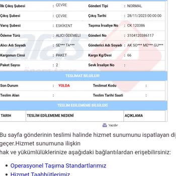 Aras Kargo Zamanında Gelmeyen Kargo