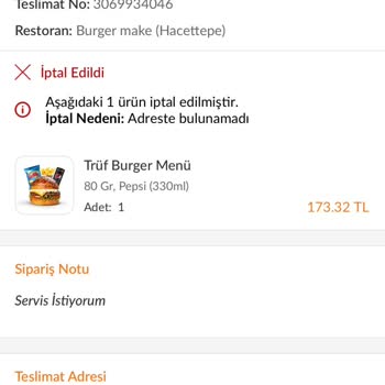 Trendyol Yemekten Alışveriş Pişmanlığı