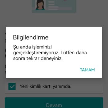 Garanti BBVA Mobil Uygulama Yeni Kimlik Kartıyla İşlem Yapmıyor