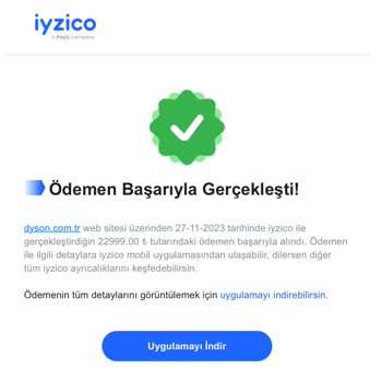 Dyson Ücret Alındı Sipariş Görünmüyor