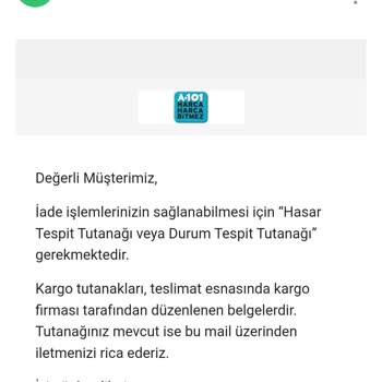 A101 Online Alışveriş İade Süreci