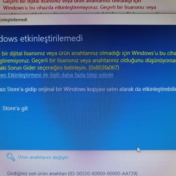 Tekno Lisans Windows 10 Pro Orijinal KEY Hatası