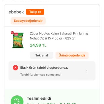 Hepsiburada Eksik Ürün Gönderiyor