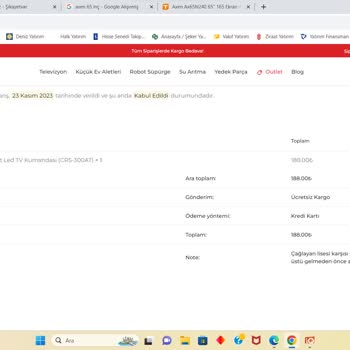 Axen Siparişimin Tarafıma Ulaşamaması