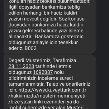 Kuveyt Türk Hesap Blokesi Kaldırılmaması