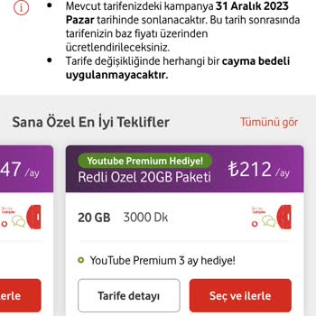 Vodafone Paket Fiyat Artışı