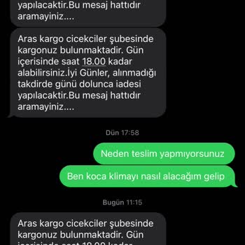 Aras Kargo Çiçekçiler Şubesi Kargomu Getirmiyor