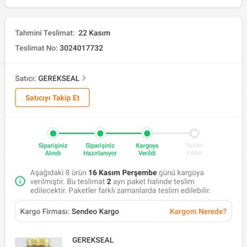 Sendeo Tarafıma Ulaşılamayan Kargo.
