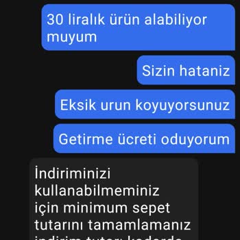 Getir Eksik Gelen Ürünün Telafisi Yapılmadı