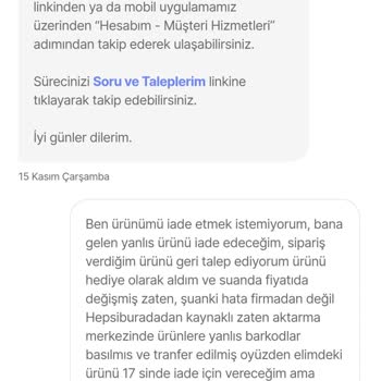 Cosmoland Kusurlu-Açılmış Ürün Gönderimi