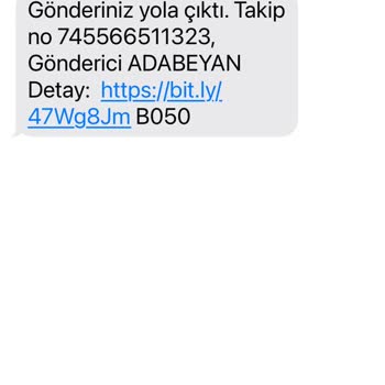 Ada Beyan Kargo Mesajı
