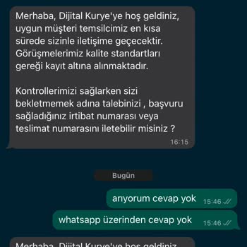Dijital Kurye Hattımı Teslim Etmedi