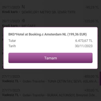 Booking.com Kredi Kartı Bilgim Dışı İşlem