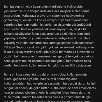 Sephora Gold Üyesi Olarak Mağdur Ediliyorum