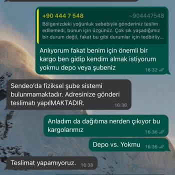 Sendeo Aynı İl İçerisine 5 Gündür Teslim Edilmeyen Kargo