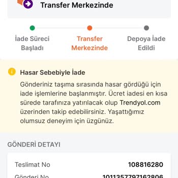 Dolap Sağlam Ürünümü Kargoda Hasar Alınarak Geri İade Edildi