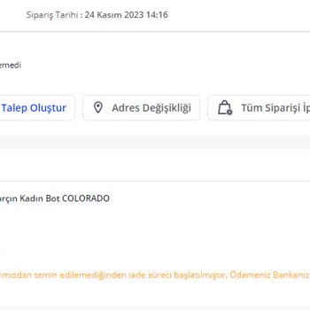 Pazarama Siparişimi Rızam Dışında İptal Etmiştir