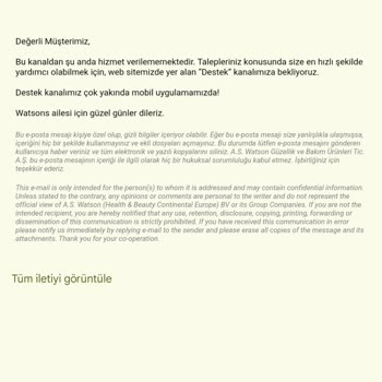 Watsons Ürünüm Açılmış Geldi