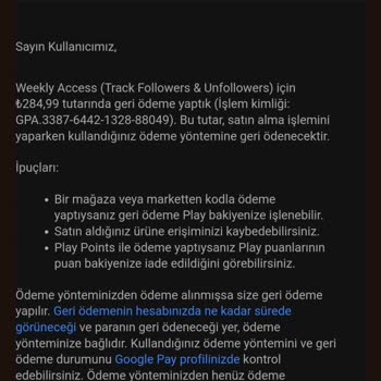 Google Play Geri Ödemem Yapılmıyor
