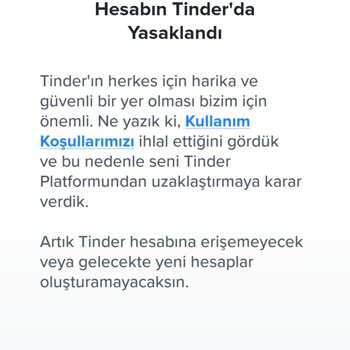 Tinder Hesabımın Kapatılması V