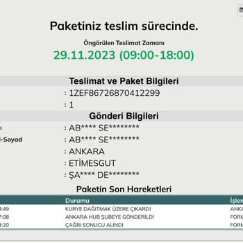 UPS Türkiye Kargom Zamanında Teslim Edilmedi.