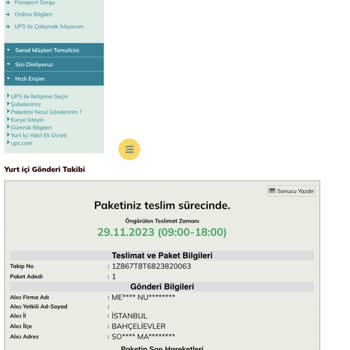 UPS Türkiye İstanbul Bağcılar Şubesi Kargomu Teslim Etmiyor