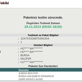 UPS Türkiye Dağıtıma Çıkarılmayan Kargo