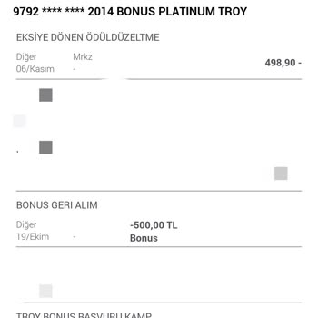 Garanti BBVA Haksız Yere Alınan Bonusun Düzeltilmesini İstiyorum