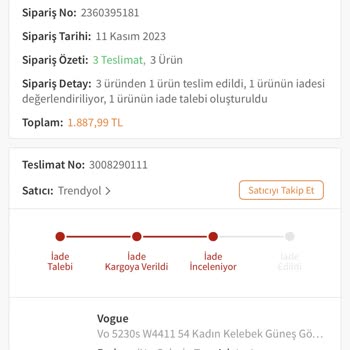 Trendyol Para İadesini Yapmıyor