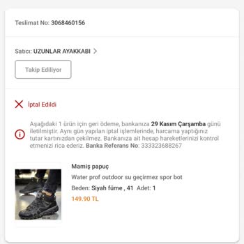 Trendyol Uzunlar Ayakkabı Mamış Pabuç Ayakkabı Mağduriyeti