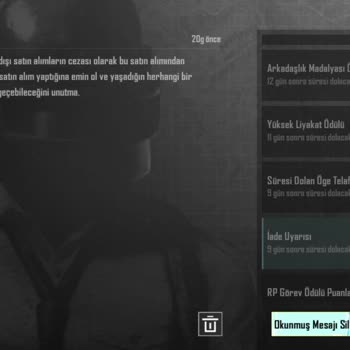 PUBG (Pubgmobile.com) Uc İade Uyarısı
