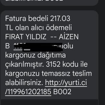 Aizen Bilişim Gelen Bilgisayar Arızalı Kargo Parası Benden Alındı