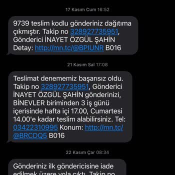 MNG Kargo Kurtköy Şubesi Kargom İletilmedi