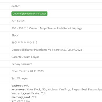 360 Robot Süpürge / S10 Vacuum Mop Pro Robot Süpürge