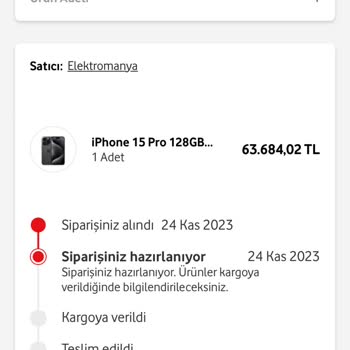 Vodafone Her Şey Yanımda İphone 15 Pro Kargosu Gecikti Ve İade Sorunu Yaşadım