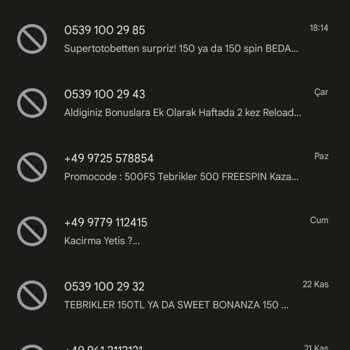 Vodafone +44dan Gelen Mesajlar