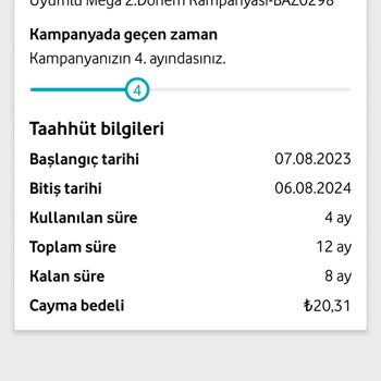 Vodafone Tarifem Bitmeden Tutar Artışı Yapıyor.